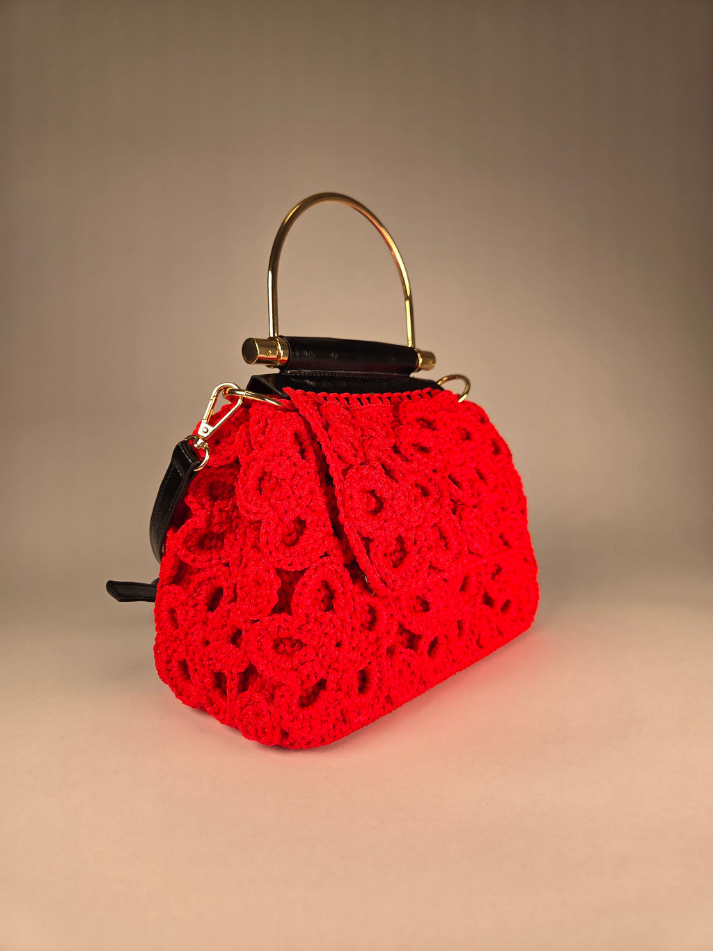 Crocheted Floral Handbag