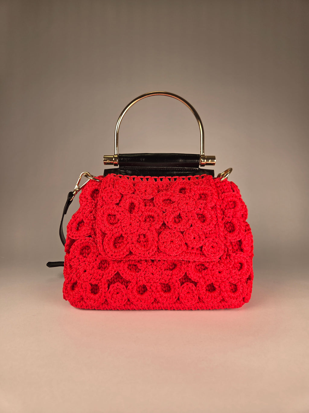 Crocheted Floral Handbag