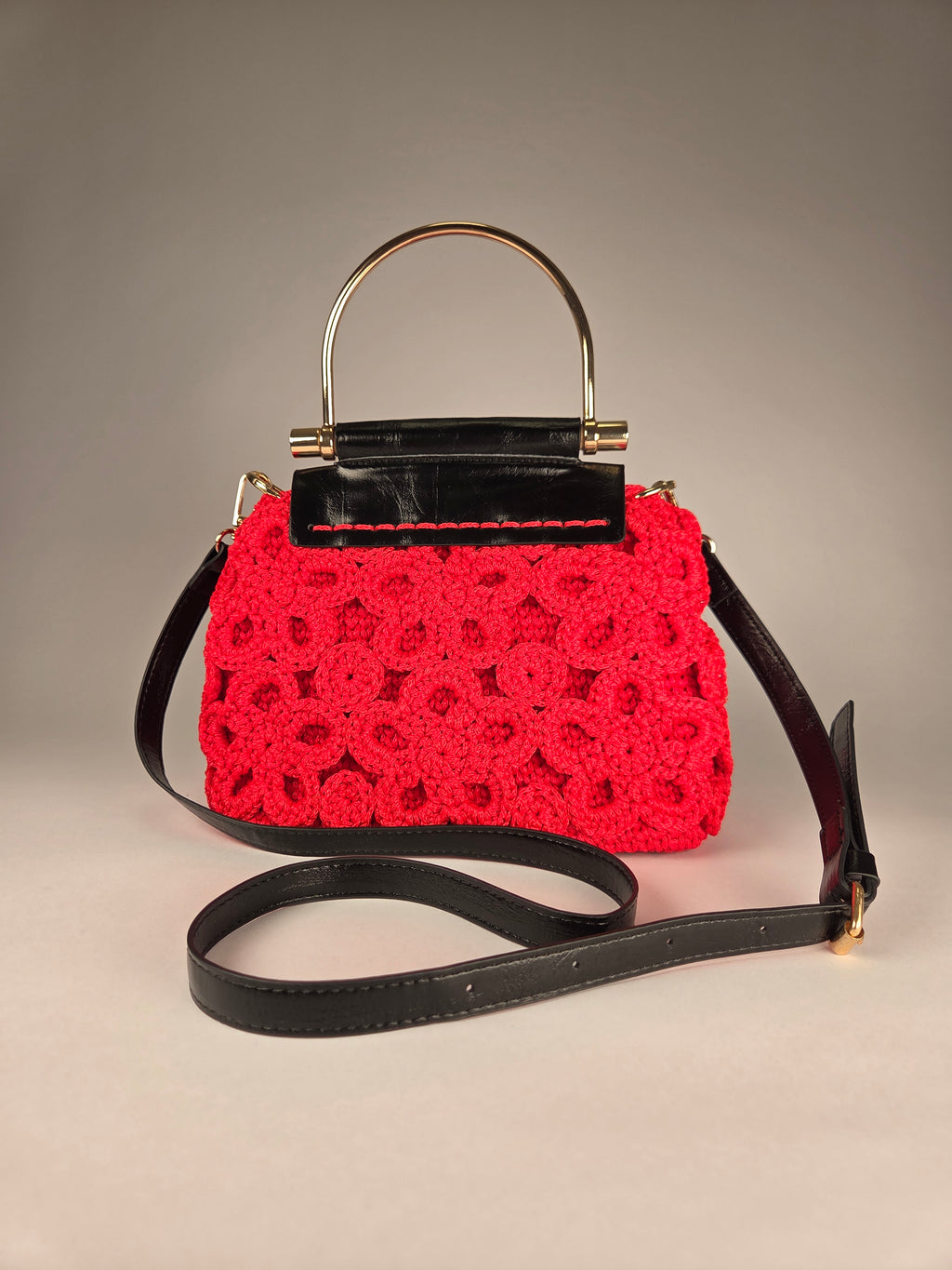 Crocheted Floral Handbag