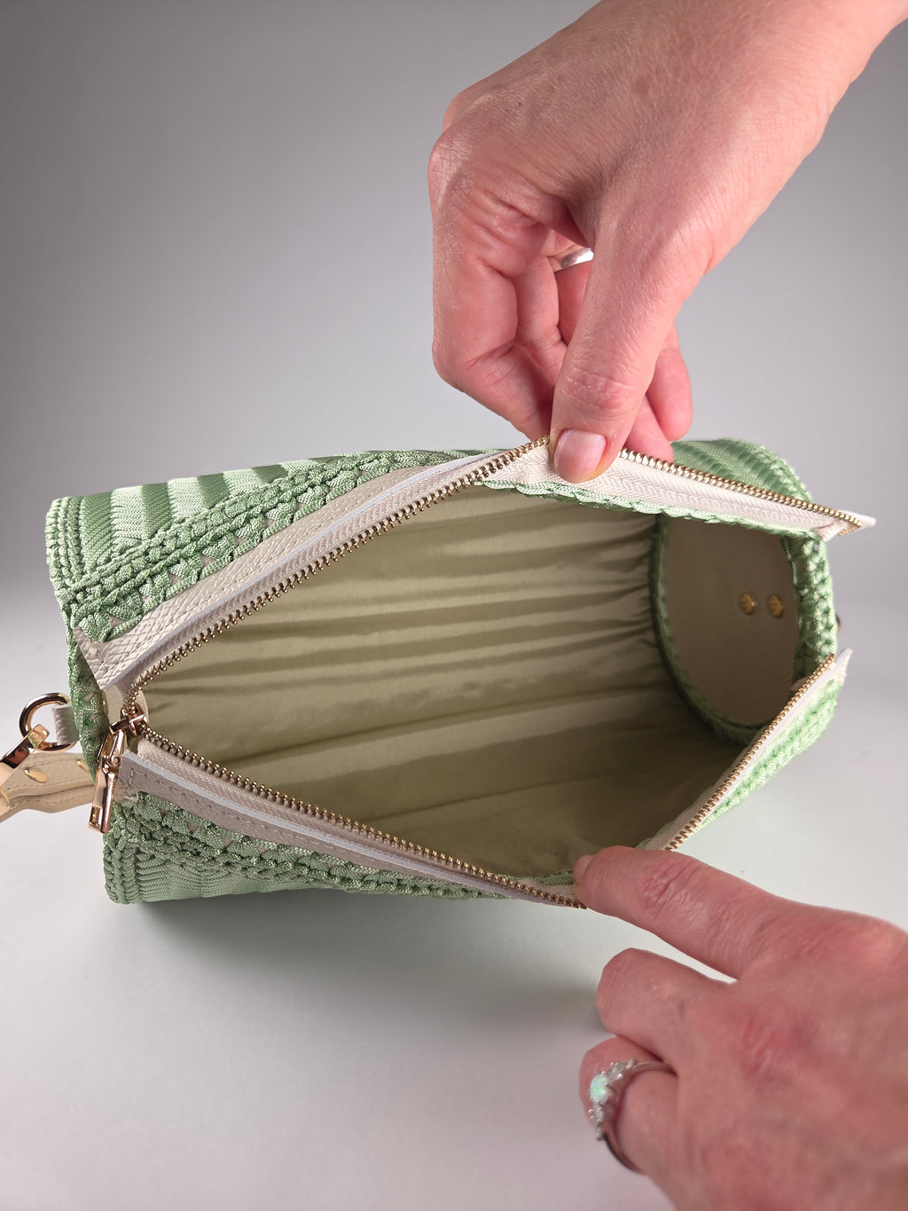 Handbag-Light Green Barrel