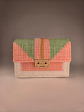 Geometric Colour Block Canvas Handbag – Unique handcrafted item