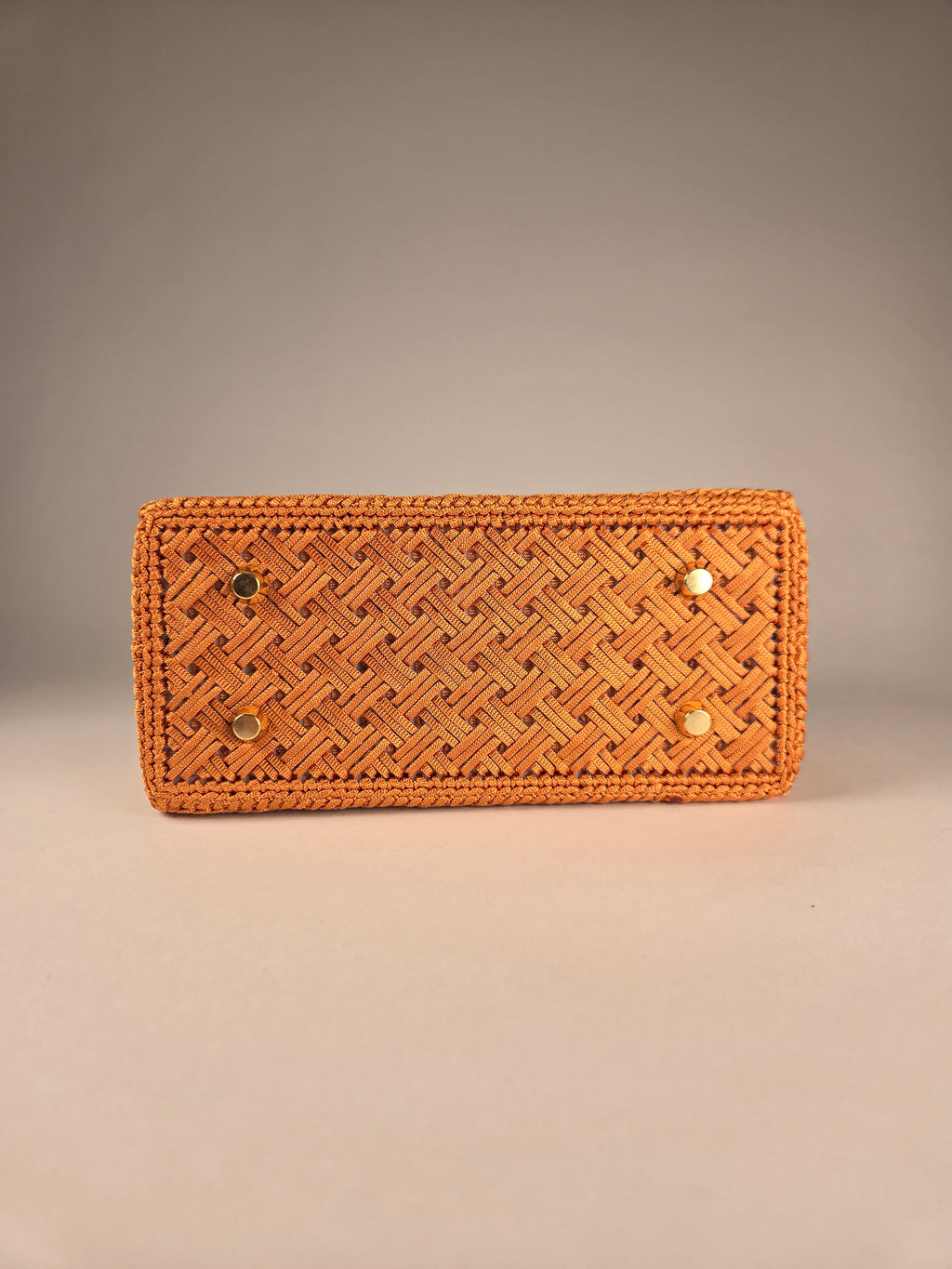 Designer Boxy Canvas Handbag in Chocolate Brown