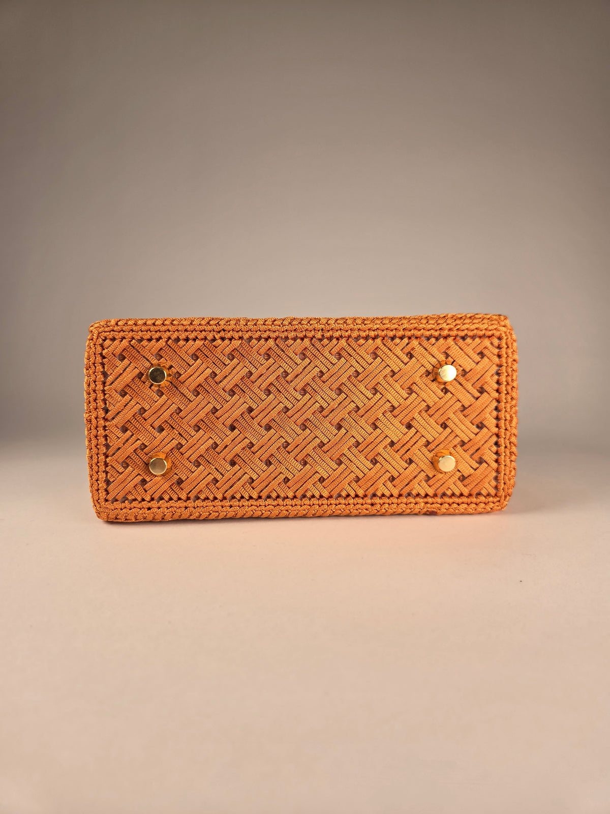 Designer Boxy Canvas Handbag in Chocolate Brown